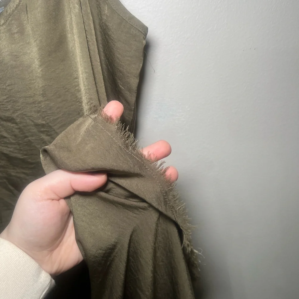 Aerie Olive Satin Slip Dress - Picture 6 of 6